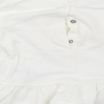 NEXT Girls White   Basic T-Shirt Size 3-6 Months