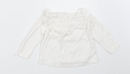TU Girls White   Basic T-Shirt Size 3-6 Months