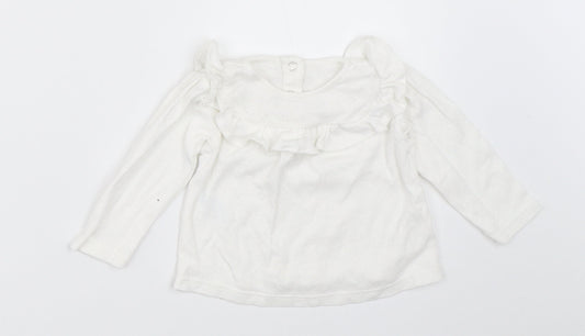 TU Girls White   Basic T-Shirt Size 3-6 Months