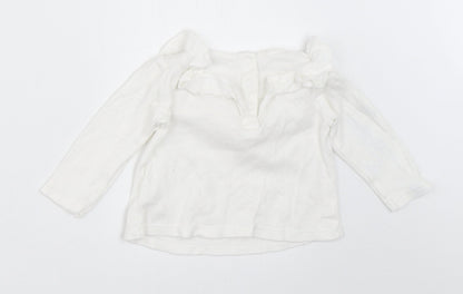TU Girls White   Basic T-Shirt Size 3-6 Months