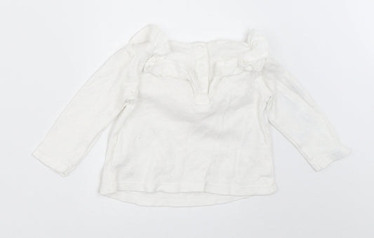 TU Girls White   Basic T-Shirt Size 3-6 Months