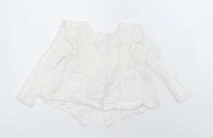 Zara Girls White   Basic Blouse Size 3-6 Months