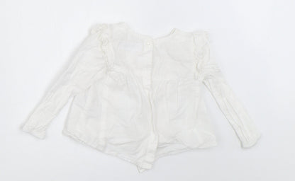 Zara Girls White   Basic Blouse Size 3-6 Months