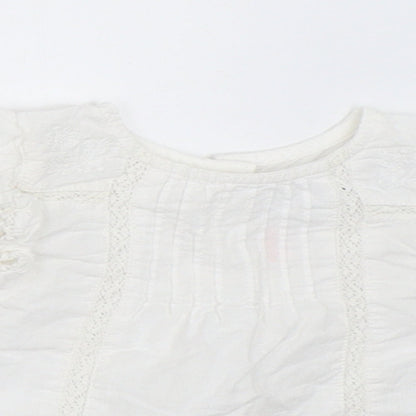 Zara Girls White   Basic Blouse Size 3-6 Months