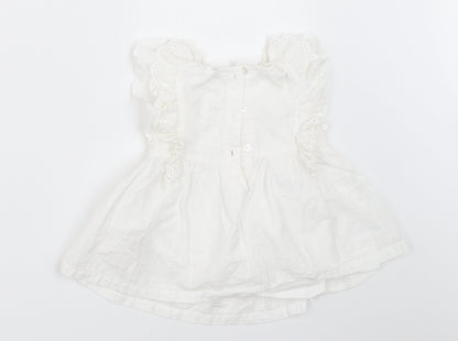 TU Girls White   Basic Blouse Size 18-24 Months