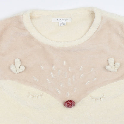 Primark Womens Ivory Solid  Top Pyjama Top Size L