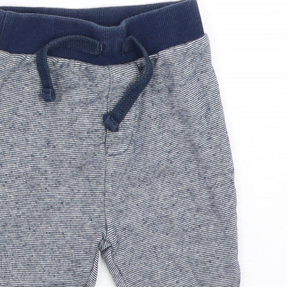 F&F Boys Blue Striped  Jogger Trousers Size 6-9 Months