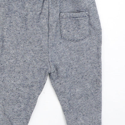 F&F Boys Blue Striped  Jogger Trousers Size 6-9 Months