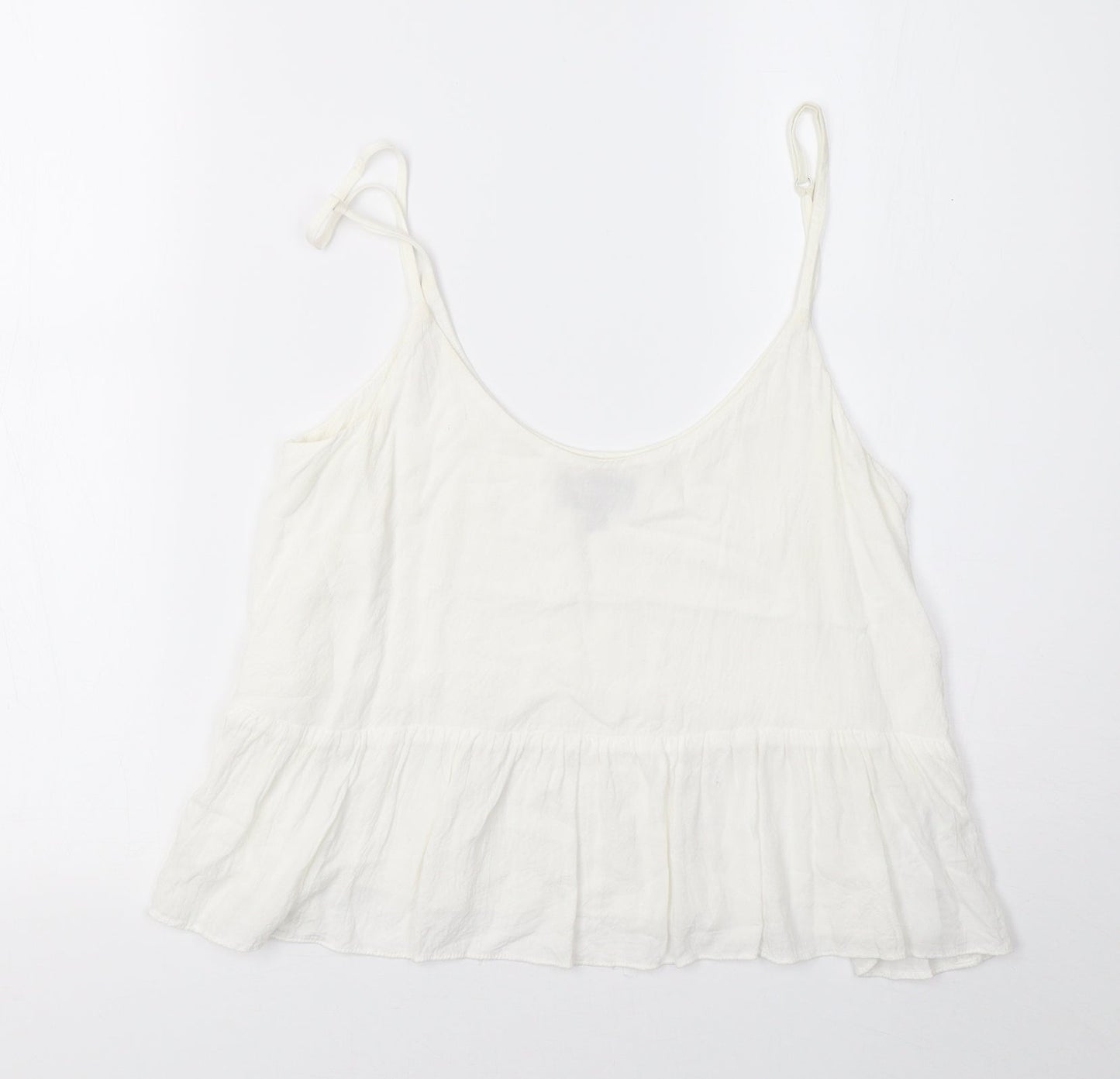 Womens UK Size 6 Topshop White Cropped T-Shirt