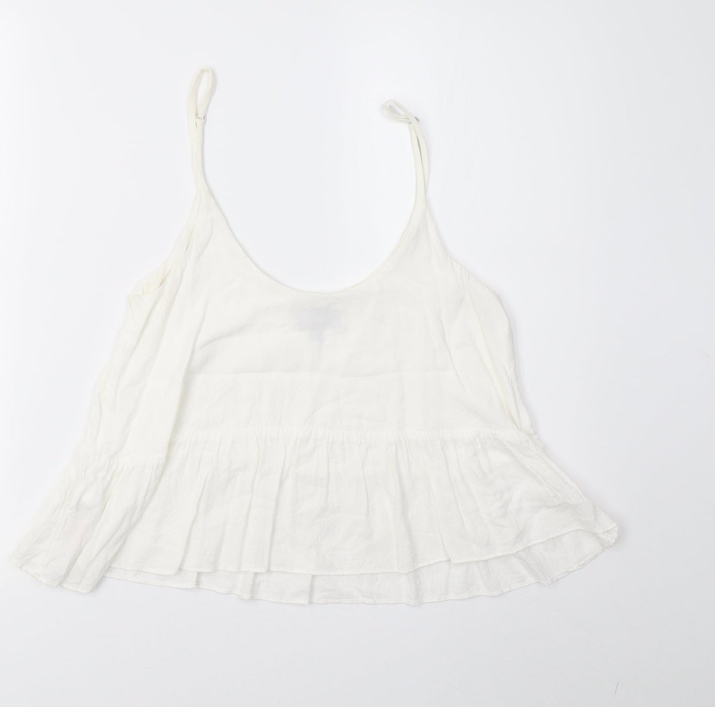 Womens UK Size 6 Topshop White Cropped T-Shirt