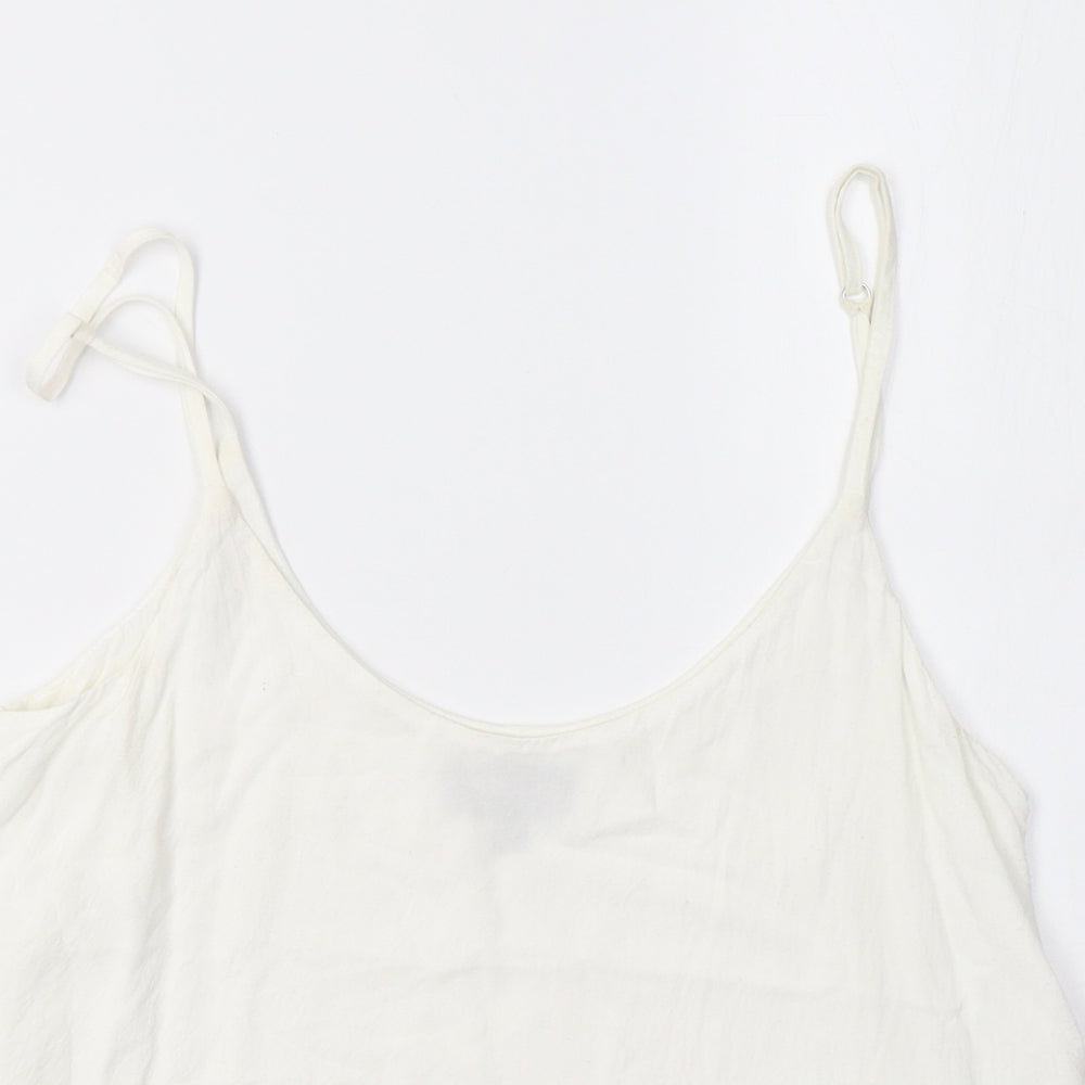 Womens UK Size 6 Topshop White Cropped T-Shirt