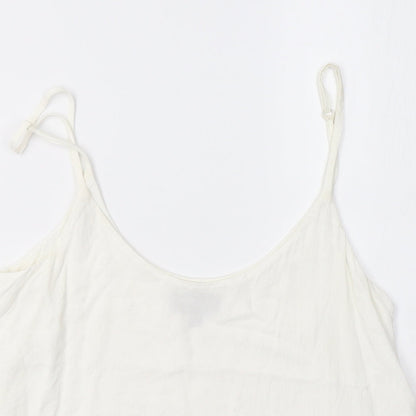 Womens UK Size 6 Topshop White Cropped T-Shirt