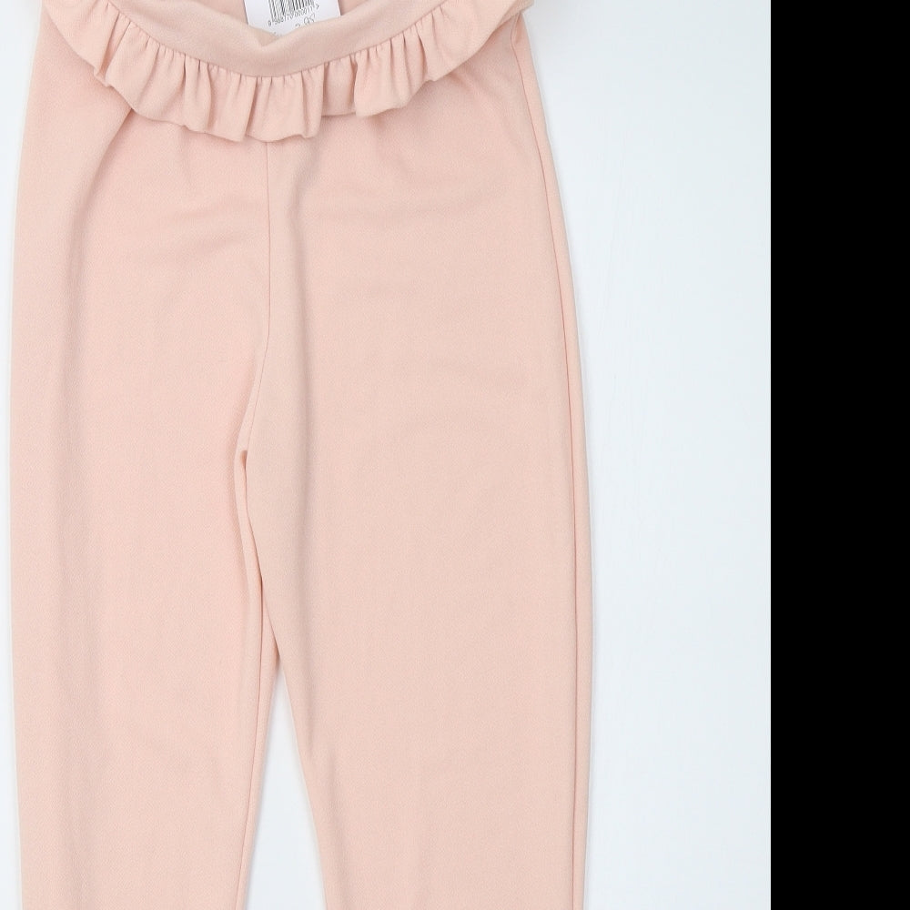 Womens UK Size 8 PRETTYLITTLETHING Regular Fit Cropped Pink Trousers