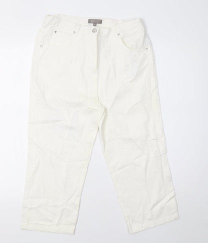 first avenue classics Womens White   Cropped Trousers Size 12 L21 in