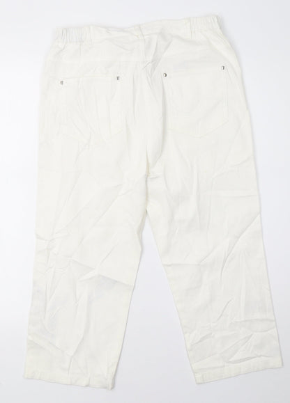 first avenue classics Womens White   Cropped Trousers Size 12 L21 in