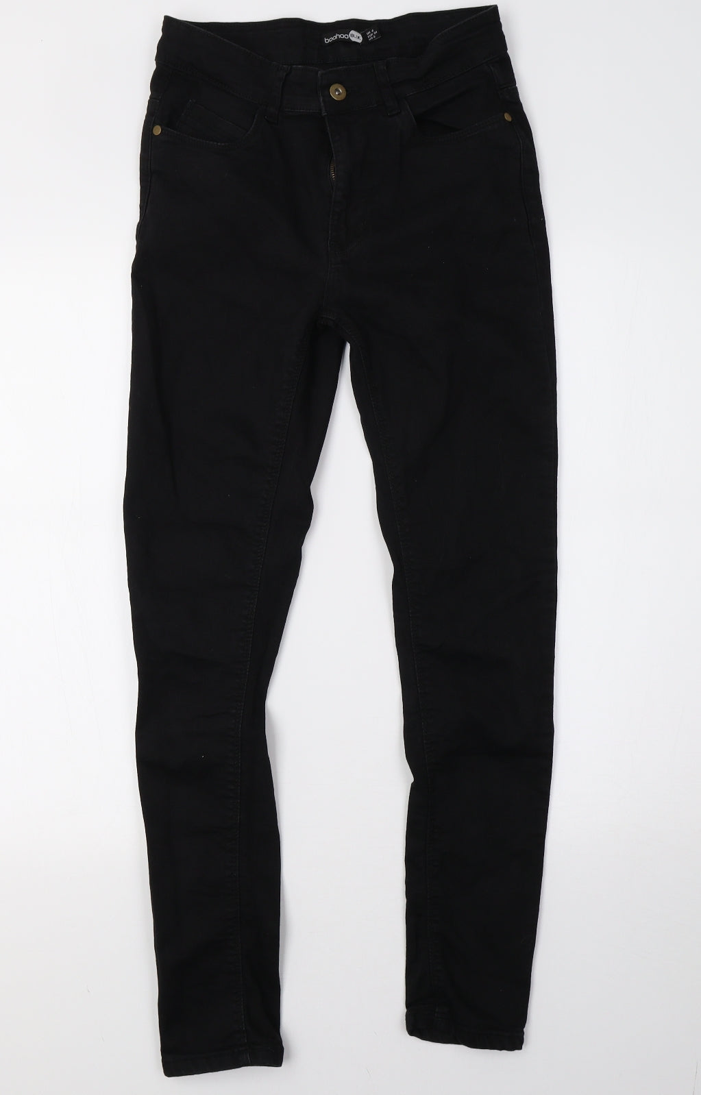 Boohoo Womens Black  Denim Skinny Jeans Size 6 L28 in