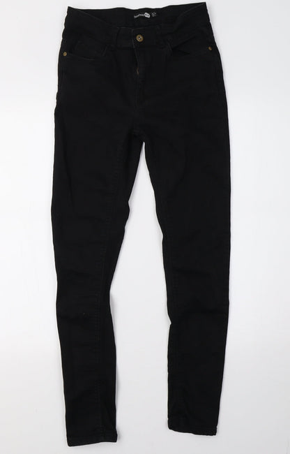 Boohoo Womens Black  Denim Skinny Jeans Size 6 L28 in