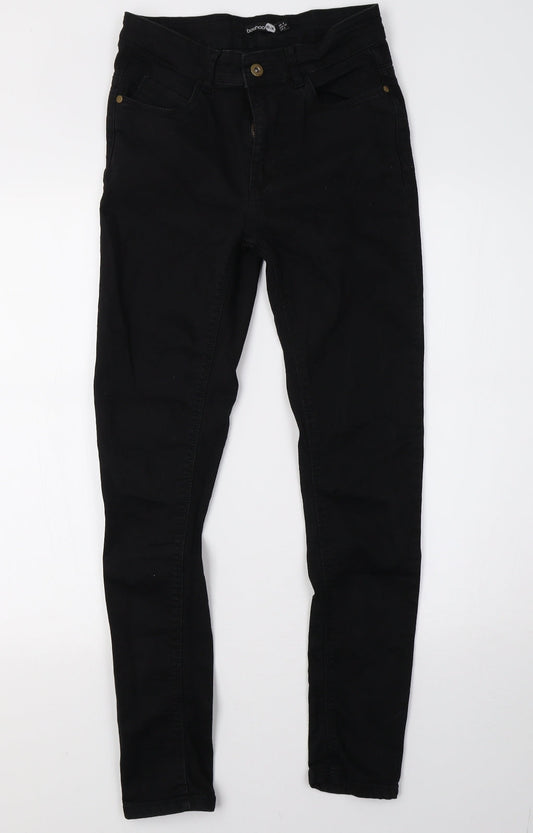 Boohoo Womens Black  Denim Skinny Jeans Size 6 L28 in