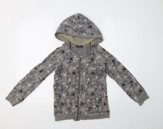 George Boys Grey Polka Dot  Full Zip Hoodie Size 10-11 Years