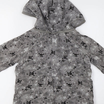 George Boys Grey Polka Dot  Full Zip Hoodie Size 10-11 Years