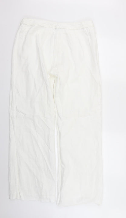 Preworn Womens White   Trousers  Size 16 L29 in
