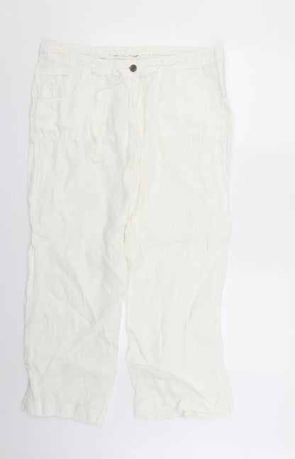 Denim & Co. Womens White   Trousers  Size 16 L26 in
