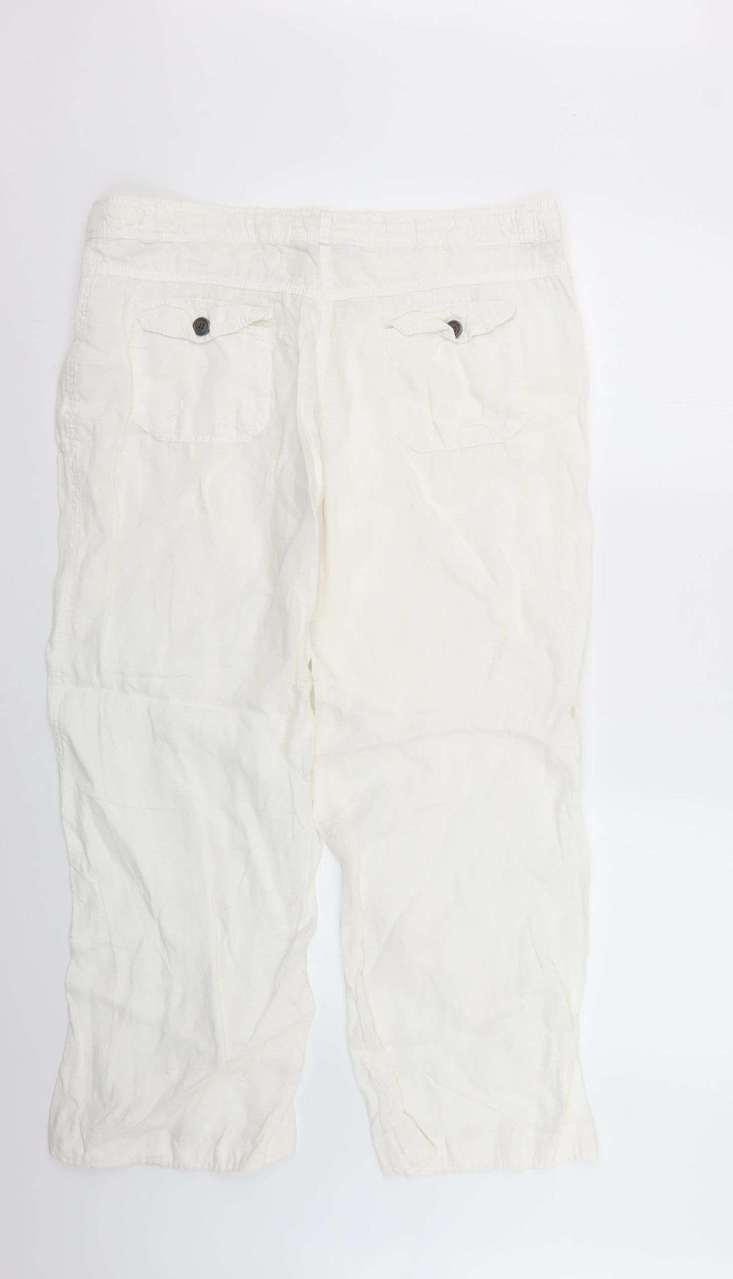 Denim & Co. Womens White   Trousers  Size 16 L26 in