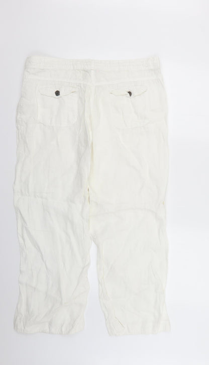 Denim & Co. Womens White   Trousers  Size 16 L26 in