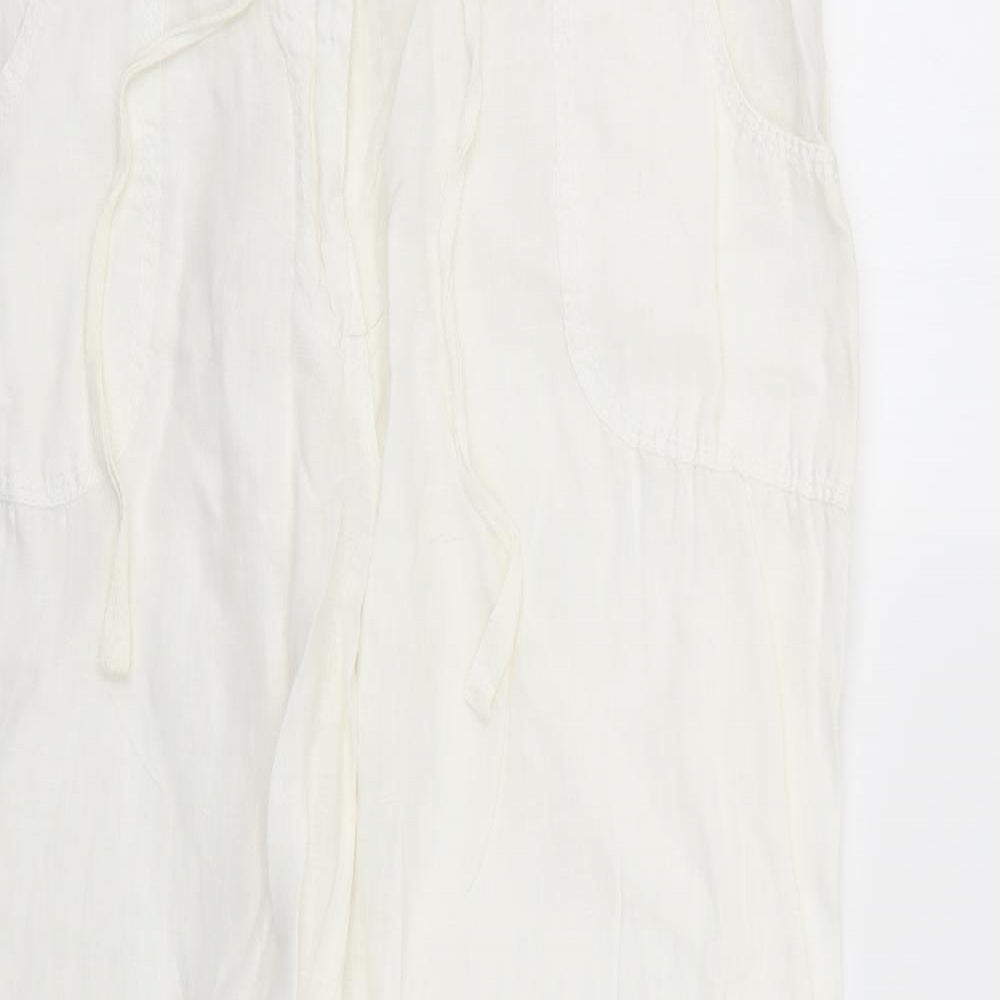 Denim & Co. Womens White   Trousers  Size 16 L26 in