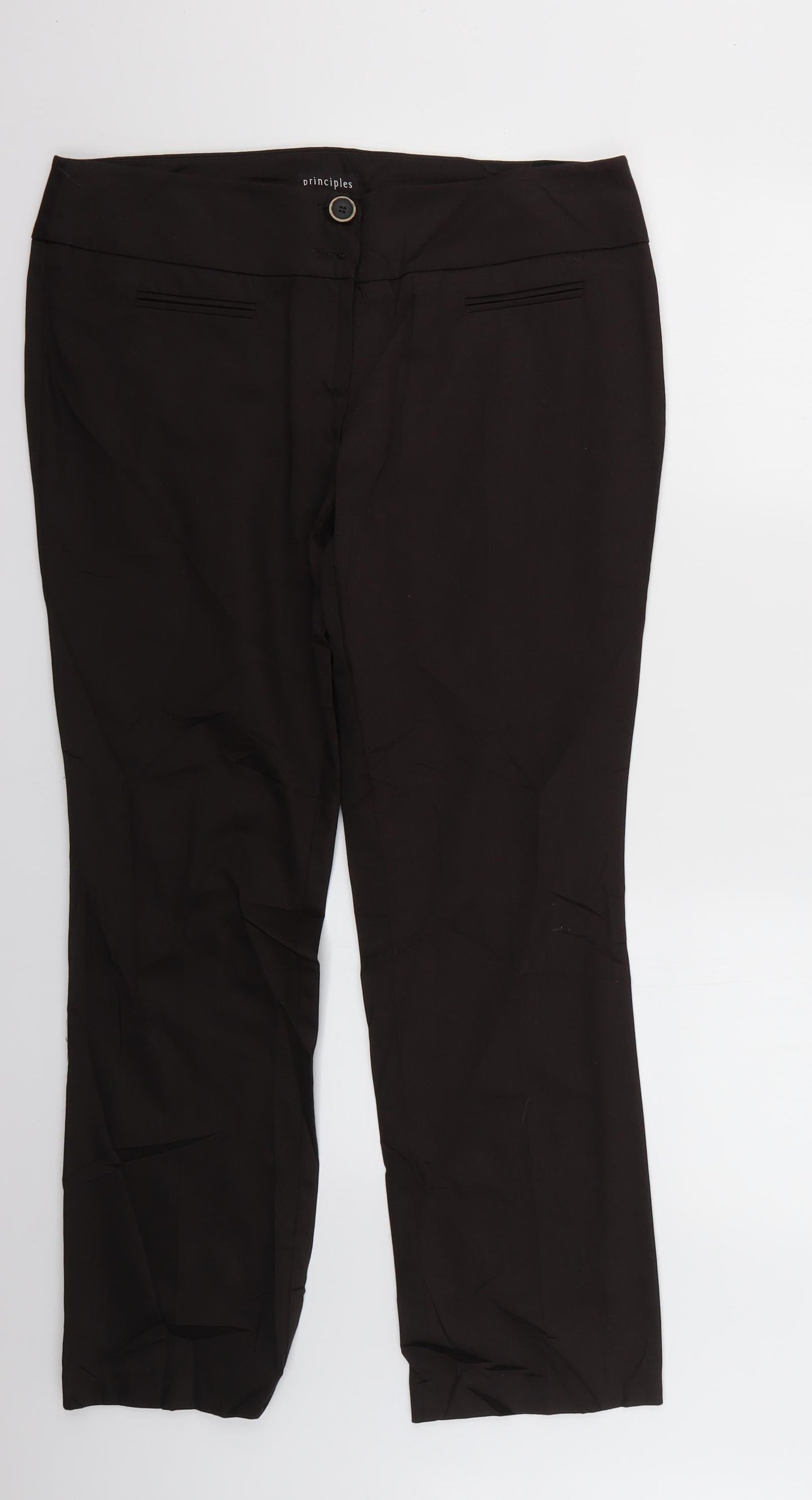 Womens UK Size 14 Principles Regular Fit  Brown Trousers