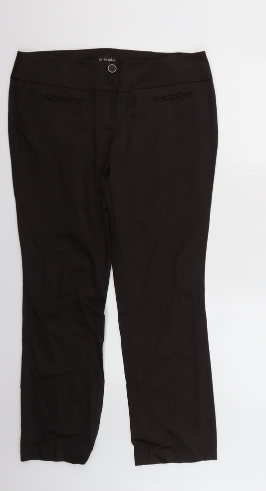 Womens UK Size 14 Principles Regular Fit  Brown Trousers