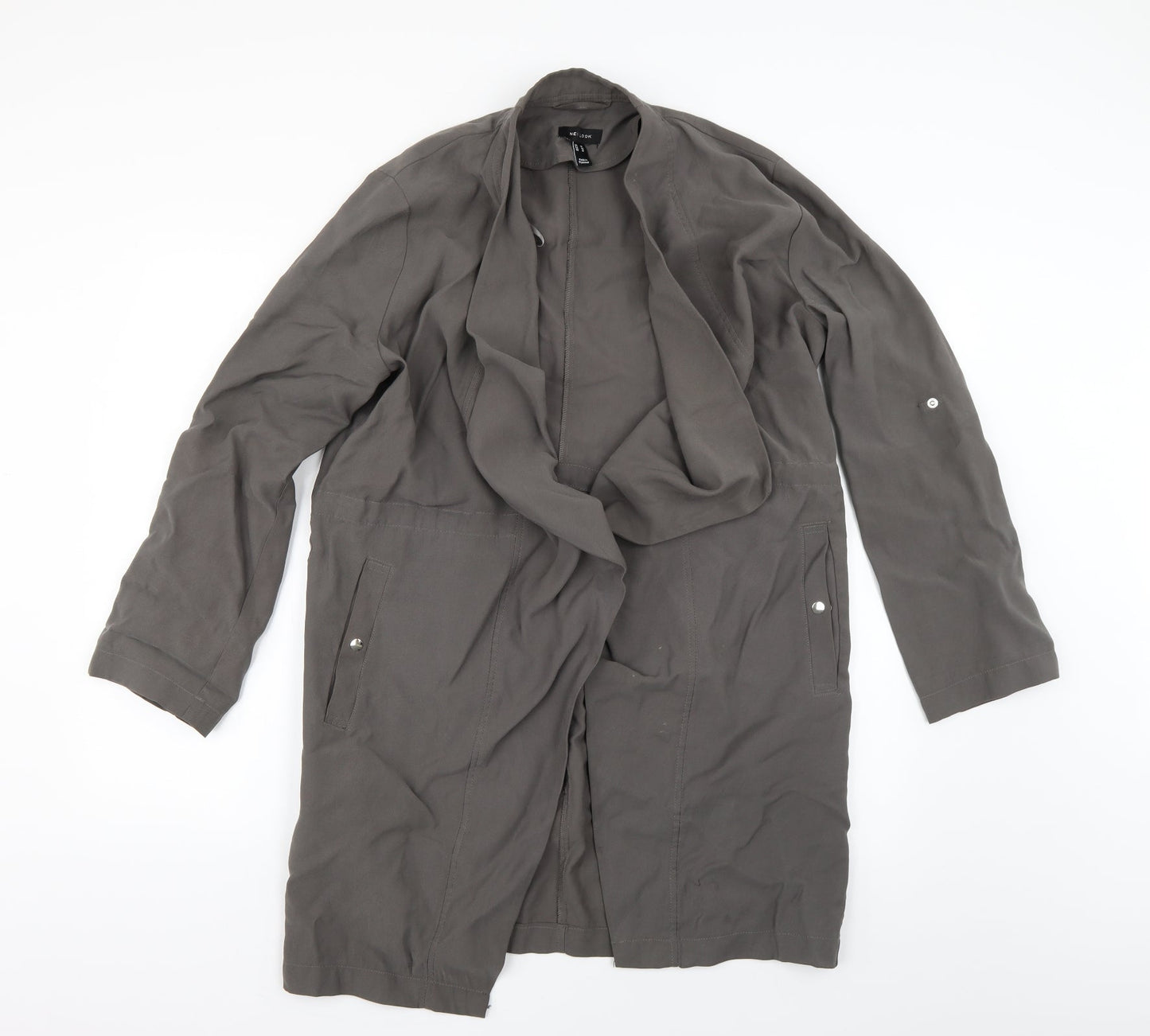 Womens UK Size 14 New Look Grey Overcoat