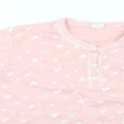 Preworn Womens Pink Geometric  Babydoll Pyjama Top Size L