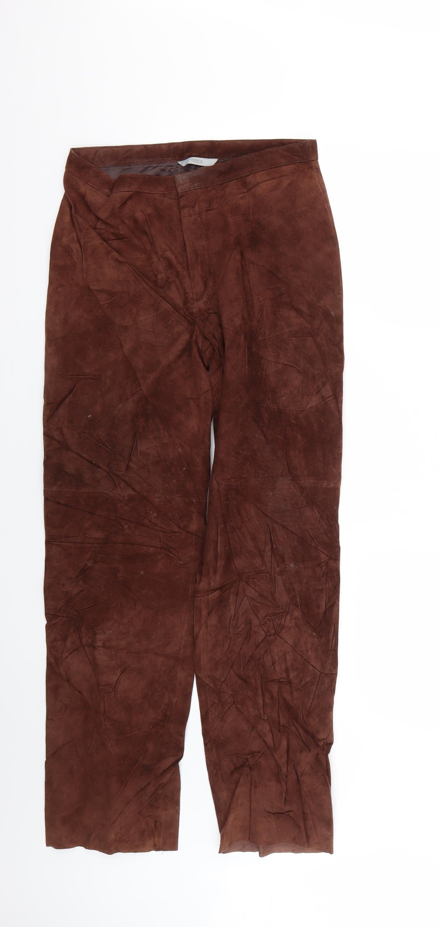 Womens UK Size 10 Marks and Spencer Regular Fit  Brown Trousers