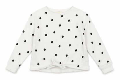 H&M Girls White Polka Dot  Pullover Jumper Size 6-7 Years