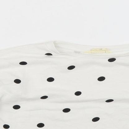 H&M Girls White Polka Dot  Pullover Jumper Size 6-7 Years