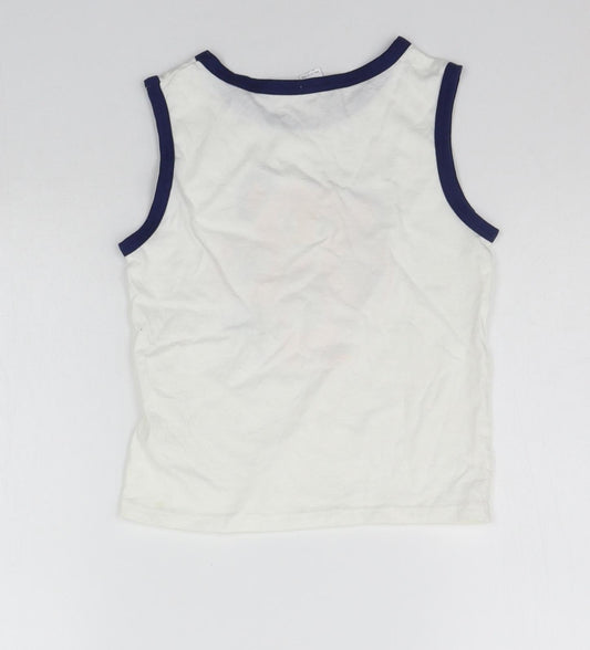 Preworn Boys White Houndstooth  Basic Tank Size 5 Years  - Madagascar