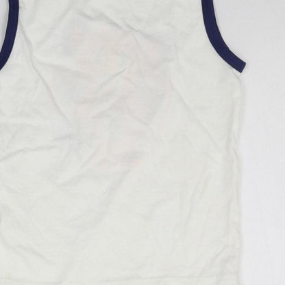 Preworn Boys White Houndstooth  Basic Tank Size 5 Years  - Madagascar