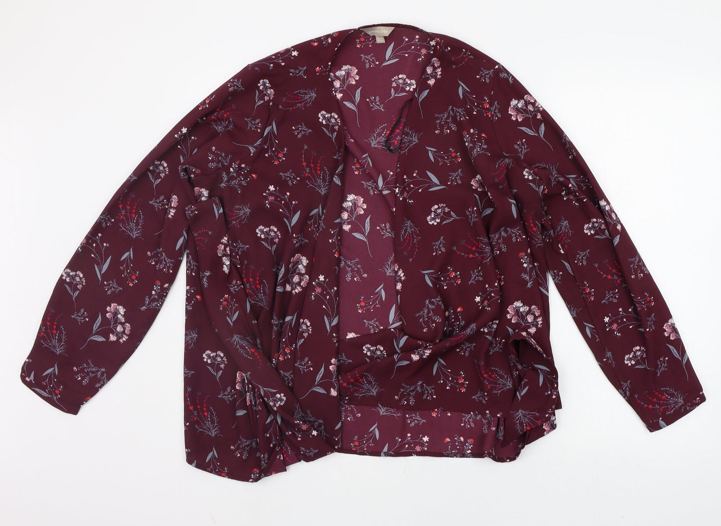 Womens UK Size 14 Anthology Purple Basic Button-Up
