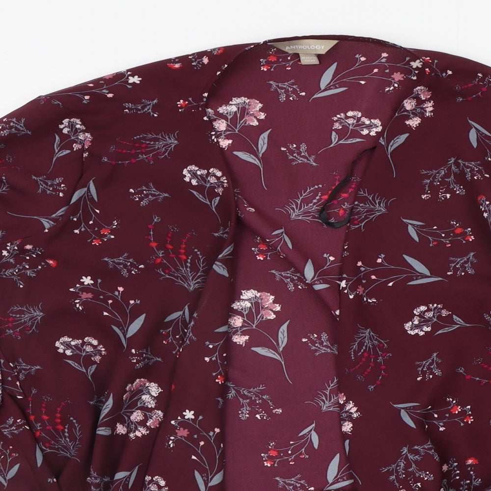 Womens UK Size 14 Anthology Purple Basic Button-Up