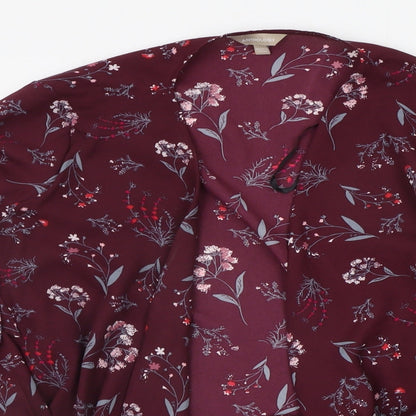 Womens UK Size 14 Anthology Purple Basic Button-Up
