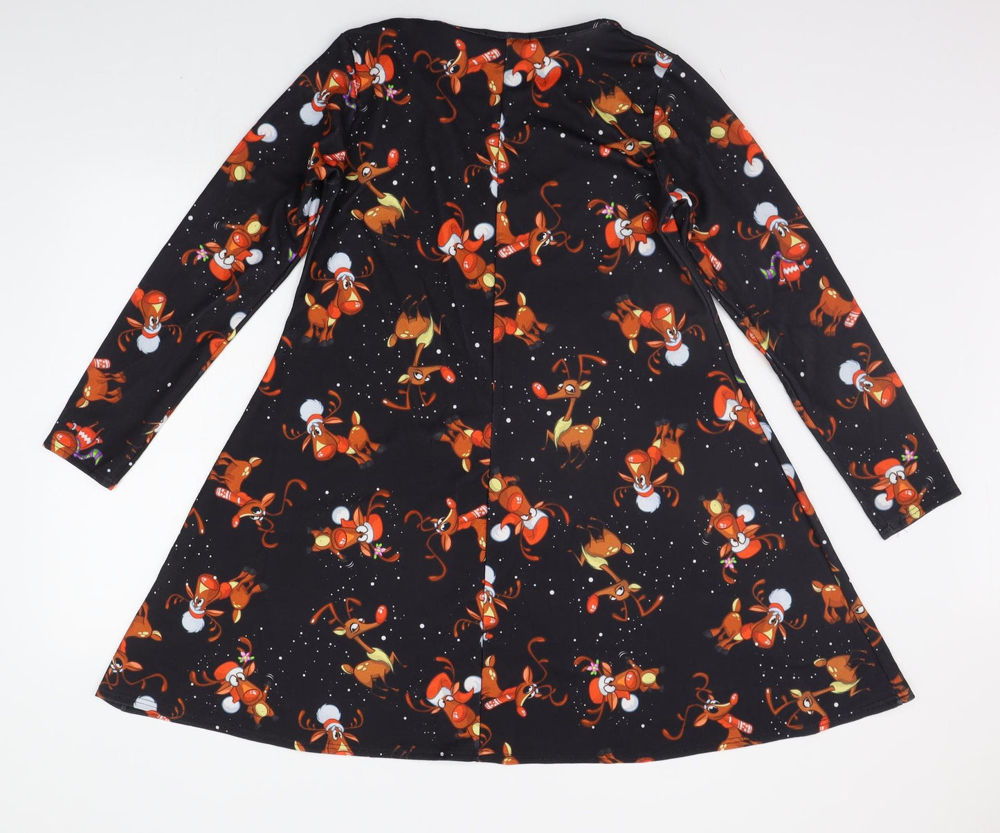 miss funky Womens Black Geometric  A-Line  Size M  - christams