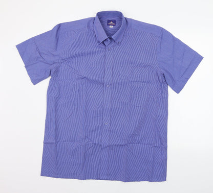 Mens UK Size M Portwest Blue  Button-Up Short Sleeve Casual Shirt