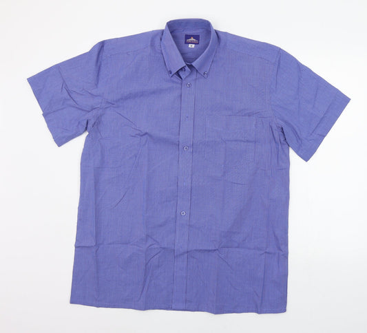 Mens UK Size M Portwest Blue  Button-Up Short Sleeve Casual Shirt