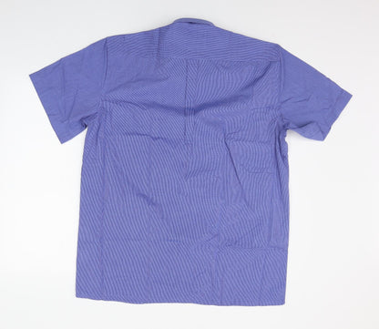 Mens UK Size M Portwest Blue  Button-Up Short Sleeve Casual Shirt