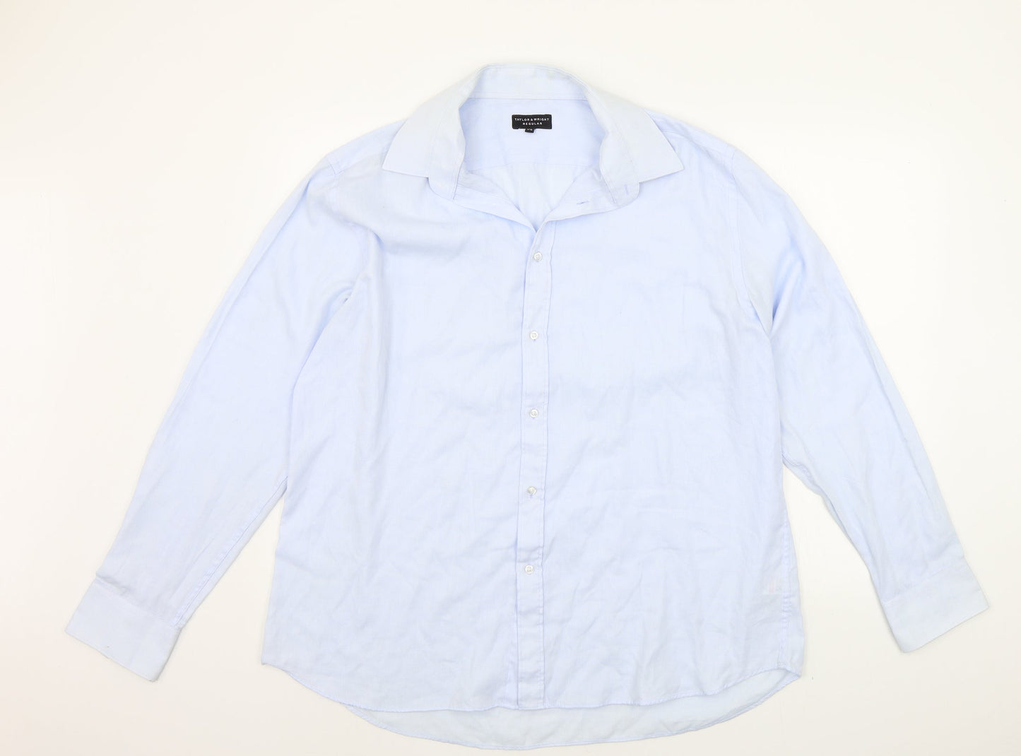 Mens UK Size 17.5 Matalan Blue  Button-Up Long Sleeve Casual Shirt