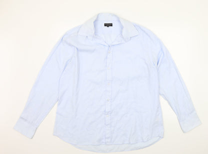 Mens UK Size 17.5 Matalan Blue  Button-Up Long Sleeve Casual Shirt