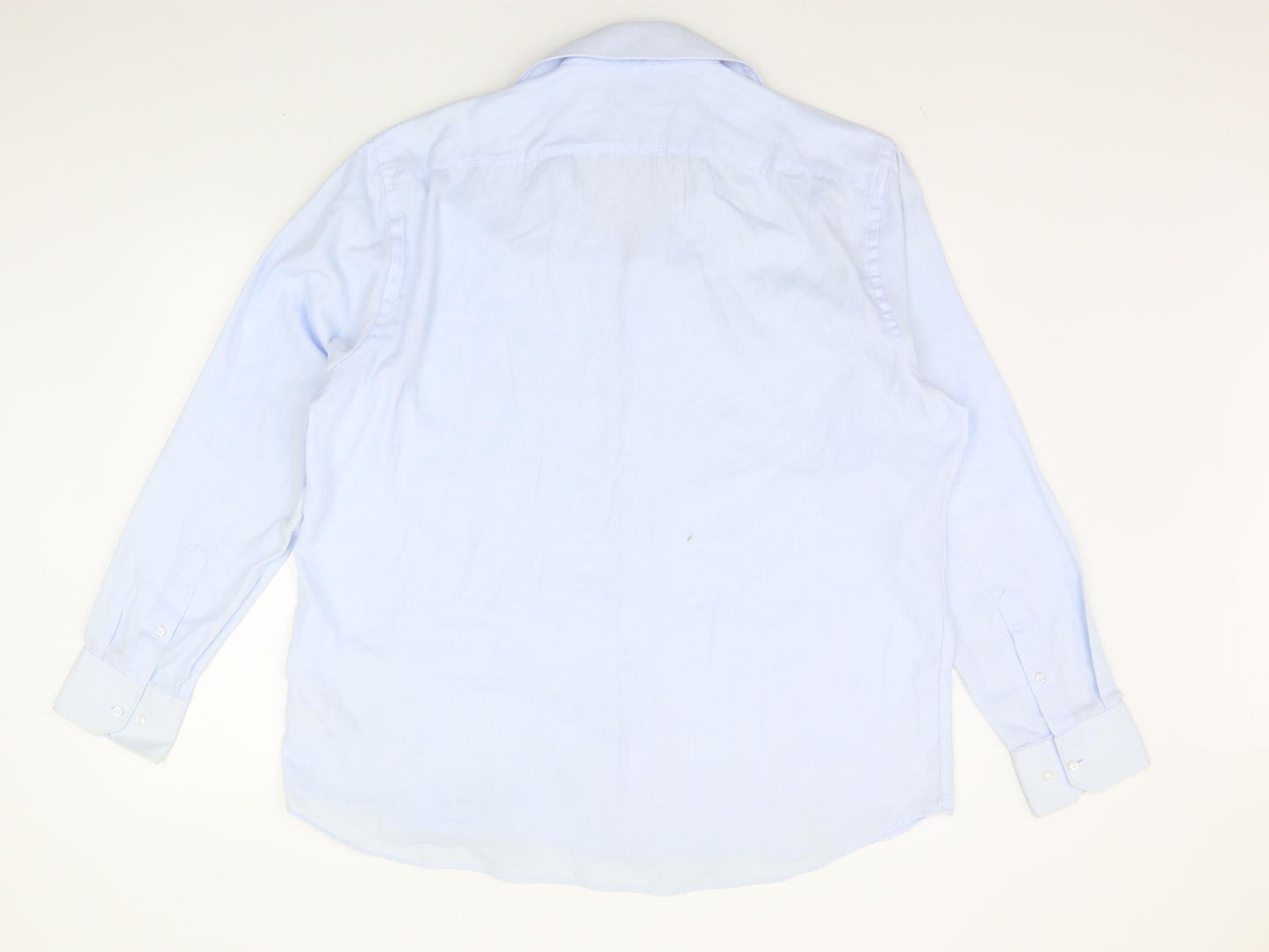 Mens UK Size 17.5 Matalan Blue  Button-Up Long Sleeve Casual Shirt