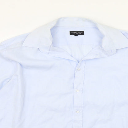 Mens UK Size 17.5 Matalan Blue  Button-Up Long Sleeve Casual Shirt