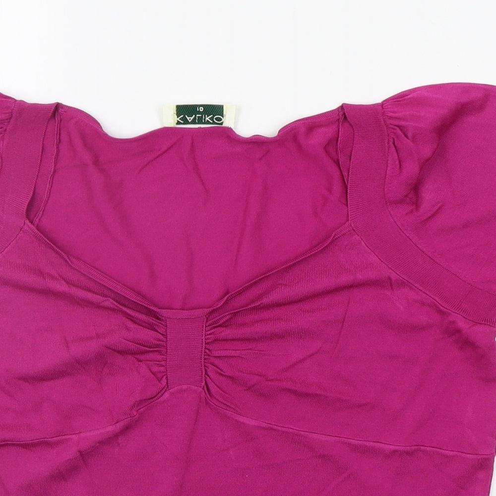 Womens UK Size 10 Kaliko Orange Pullover Jumper